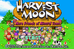 Harvest Moon - More Friends of Mineral Town Title Screen